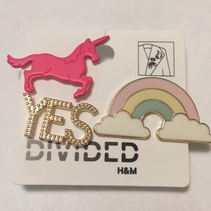 Pins brooches NWT unicorn yes rainbow gift idea